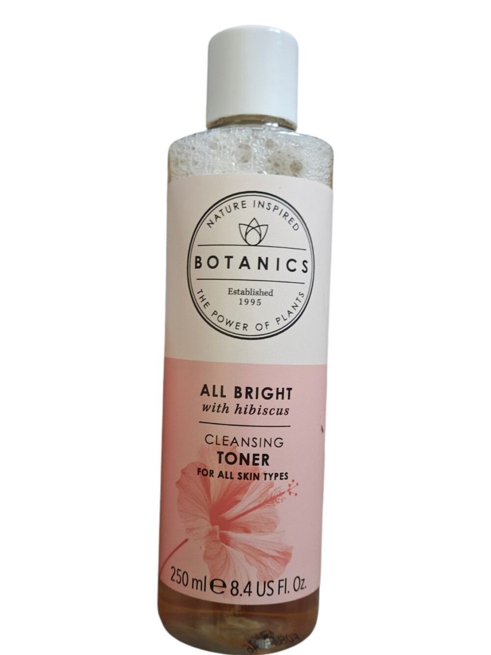 Botanics All Bright Cleansing Toner 8.4 oz 250ml Hibiscus All Skin Types